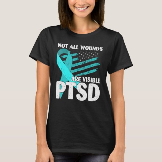 Niet zijn alle wonden zichtbaar PTSD T-shirt (Voorkant)