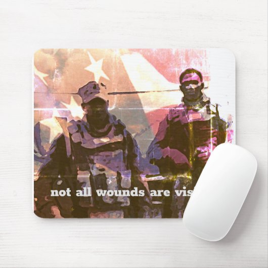 Niet zijn Alle Wonden Zichtbare PTSD Muismat (Met muis)