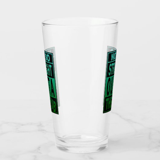 Niet zo direct buiten de Pub Drink Humor Glas (Links)