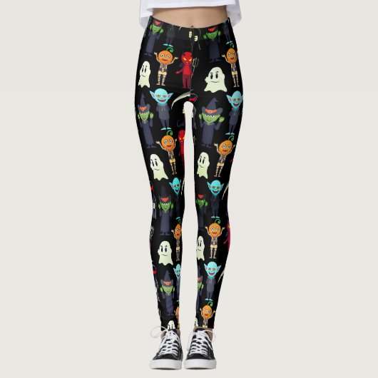 Niet zo eng Monsters Halloween Beste kwaliteit Leggings (Voorkant)
