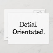 Niet zo gedetailleerd georiënteerd briefkaart (Voorkant / Achterkant)