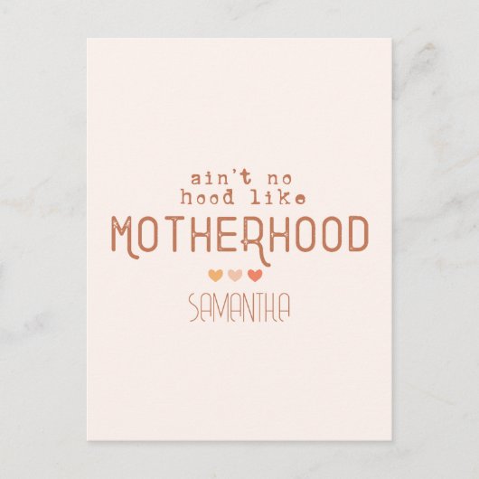 Niet zo goed als moederschap briefkaart (Voorkant)