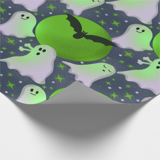 Niet zo spookkige geesten, groen verpakkingspapier cadeaupapier (Hoek)