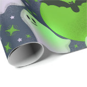 Niet zo spookkige geesten, groen verpakkingspapier cadeaupapier (Rol Hoek)