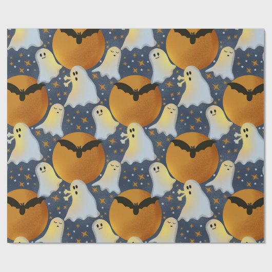 Niet zo spookkige geesten oranje verpakkingspapier cadeaupapier (Vlak)