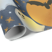 Niet zo spookkige geesten oranje verpakkingspapier cadeaupapier (Rol Hoek)