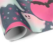 Niet zo spooky geesten roze cadeaupapier (Rol Hoek)