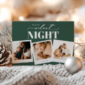 Niet zo stille nacht groene vakantie fotokaart feestdagenkaart