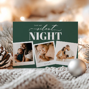 Niet zo stille nacht groene vakantie fotokaart feestdagenkaart