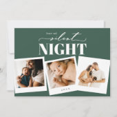 Niet zo stille nacht groene vakantie fotokaart feestdagenkaart (Voorkant)