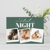 Niet zo stille nacht groene vakantie fotokaart feestdagenkaart (Staand voorkant)