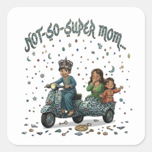 Niet-zo-Super Moeder Marokkaans Avontuur Vierkante Sticker