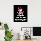 Niet zoals een andere aasterbunny T-Rex Poster (Thuiskantoor)