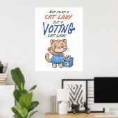Niet zomaar een kattenvrouwtje, maar een stemmende poster (Thuiskantoor)