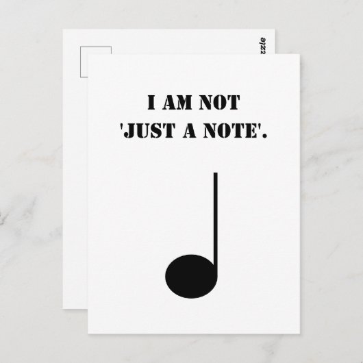 Niet zomaar een muzieknoot Humor Briefkaart (Voorkant / Achterkant)