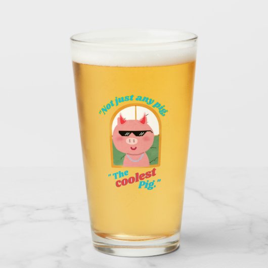 Niet zomaar een varken, het coolste varken glas (Achterkant gevuld)
