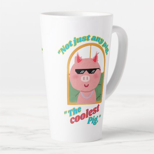 Niet zomaar een varken, het coolste varken latte mok (Rechterhoek)