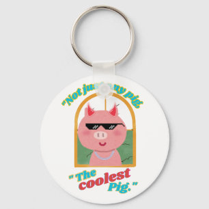Niet zomaar een varken, het coolste varken sleutelhanger