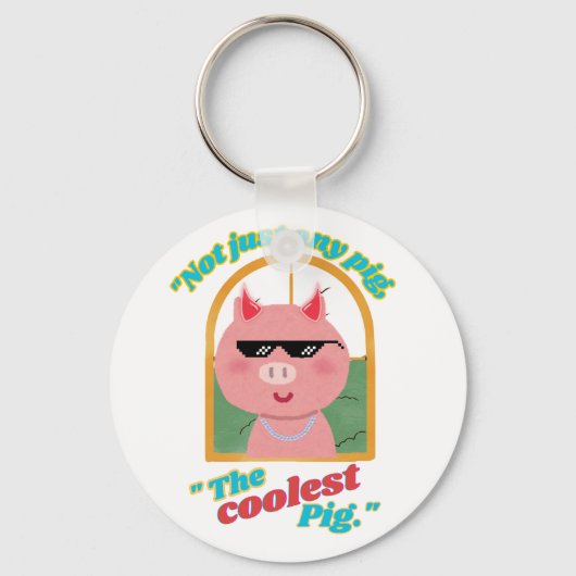 Niet zomaar een varken, het coolste varken sleutelhanger (Voorkant)