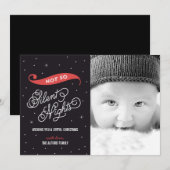 Niet zo'n luide kerstfotokaart van nacht feestdagenkaart (Voorkant / Achterkant)