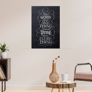 NIET ZORGEN - Chalkboard kalligraphy Chalk Poster