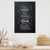 NIET ZORGEN - Chalkboard kalligraphy Chalk Poster (Keuken)