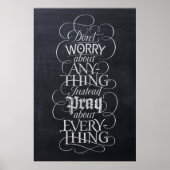 NIET ZORGEN - Chalkboard kalligraphy Chalk Poster (Voorkant)