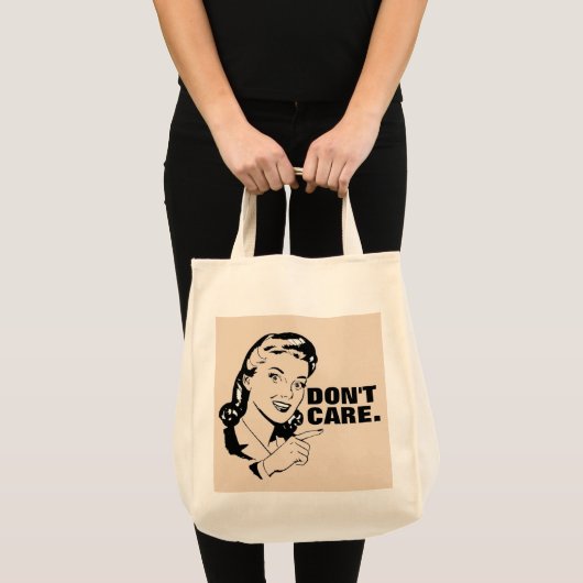 NIET ZORGEN. FUNNY RETRO HUUSEWIFE TAS (Voorkant (product))