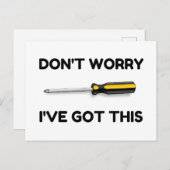 NIET ZORGEN VOOR DEZE SCHROEVER BRIEFKAART (Voorkant / Achterkant)