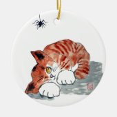 Niet zozeer Itsy Bitsy Spider en Tiger Kat Keramisch Ornament (Voorkant)