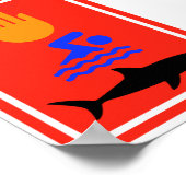 Niet zwemmen... Haaien in het gebied Poster (Hoek)