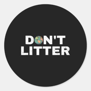 Niet zwerfvuil anti-zwerfvuil Earth Day Omgevingen Ronde Sticker