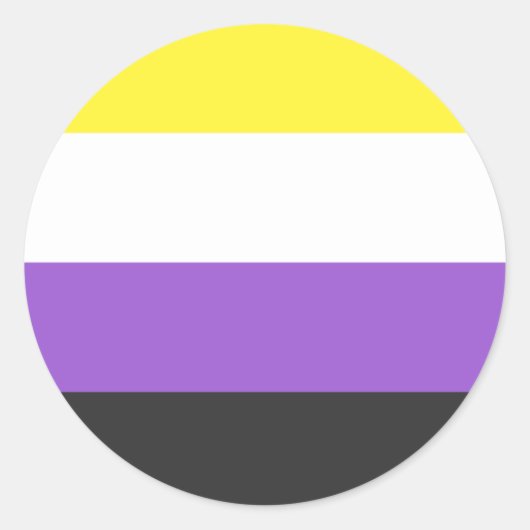 NietBinair/Enby Pride Vlag Ronde Sticker (Voorkant)