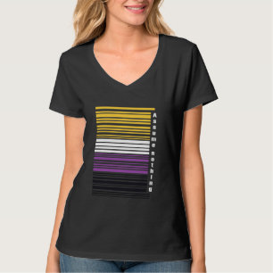 Niets aannemen Niet-binaire barcode Enby Genderque T-shirt