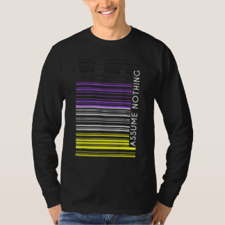 Niets aannemen Non-binair Vlag Barcode Enby Gender T-shirt