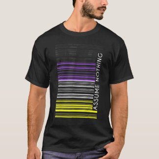 Niets aannemen Non-binair Vlag Barcode Enby Gender T-shirt