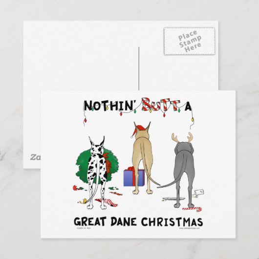 Niets anders dan een Deen Kerstmis Feestdagenkaart (Voorkant / Achterkant)