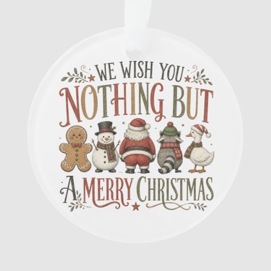Niets anders dan een vrolijk kerstfeest ornament (voorkant)