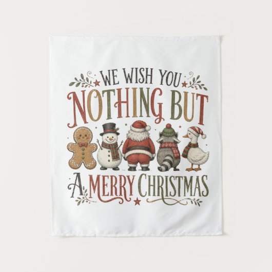 Niets anders dan een vrolijk kerstfeest wandkleed (Voorkant)