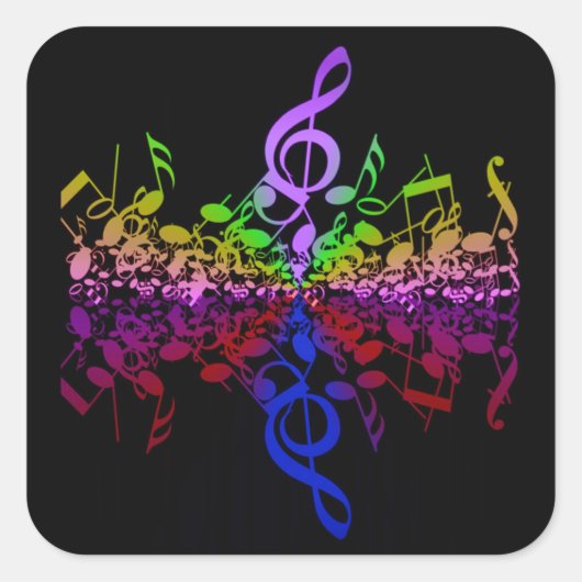 Niets anders dan Treble Music Lovers Rainbow Stick Vierkante Sticker (Voorkant)