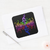 Niets anders dan Treble Music Lovers Rainbow Stick Vierkante Sticker (Envelop)