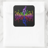 Niets anders dan Treble Music Lovers Rainbow Stick Vierkante Sticker (Tas)