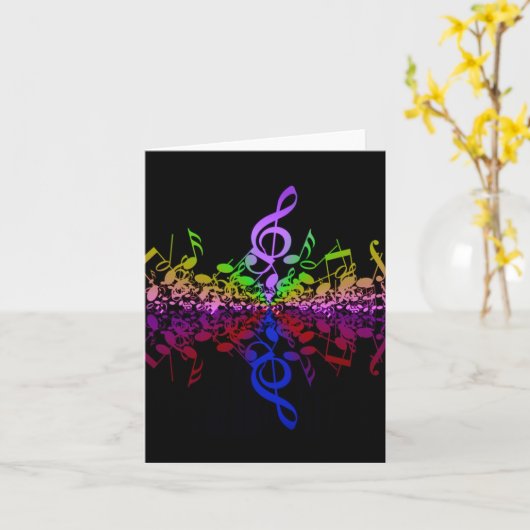 Niets anders dan Treble Rainbow Music Note Kaart (Gele Bloem)