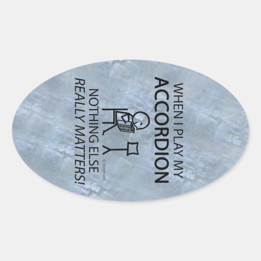 Niets anders doet accordion oval Sticker (Voorkant)