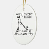 Niets anders Matters Alphorn Keramisch Ornament (Links)