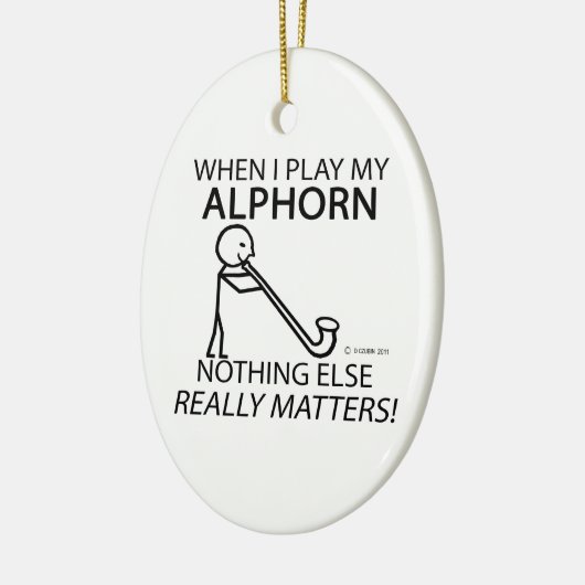 Niets anders Matters Alphorn Keramisch Ornament (Links)