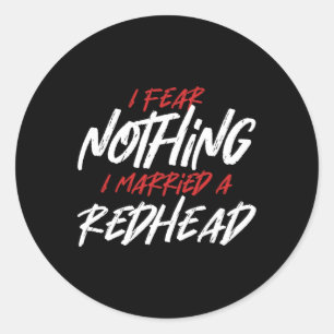 Niets Angst Getrouwde Rosse Ginger Vrouw Rood Oran Ronde Sticker
