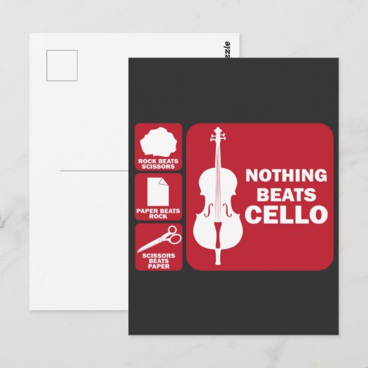 Niets beats Cello Rock Scissor Paper Musician Briefkaart (Voorkant / Achterkant)
