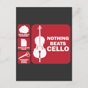 Niets beats Cello Rock Scissor Paper Musician Briefkaart