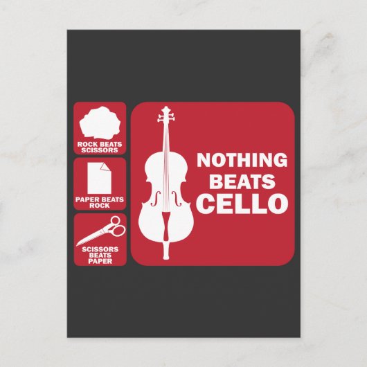Niets beats Cello Rock Scissor Paper Musician Briefkaart (Voorkant)